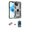 MARSİLYAN™- iPhone 12 Pro Max Kılıf Ahenk Klasik Koleksiyonu - Siyah 18D Cam Ekran Koruyucu + Shine Kamera Lens Koruma Cam - SABE