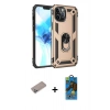 MARSİLYAN™- iPhone 12 Pro Max Kılıf Ahenk Klasik Koleksiyonu - Siyah 18D Cam Ekran Koruyucu + Shine Kamera Lens Koruma Cam - SABE