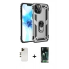MARSİLYAN™- iPhone 12 Pro Max Kılıf Ahenk Klasik Koleksiyonu - Siyah 360 Mat Full Body Arka Koruyucu + Shine Kamera Lens - GD