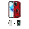 MARSİLYAN™- iPhone 12 Pro Max Kılıf Ahenk Klasik Koleksiyonu - Siyah 360 Mat Full Body Arka Koruyucu + Shine Kamera Lens - GD