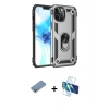 MARSİLYAN™- iPhone 12 Pro Max Kılıf Ahenk Klasik Koleksiyonu - Siyah 3D Antistatik Cam Ekran Koruyucu + Shine Kamera Lens Koruma Cam - GS