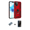 MARSİLYAN™- iPhone 12 Pro Max Kılıf Ahenk Klasik Koleksiyonu - Siyah 3D Antistatik Hayalet Cam Ekran Koruyucu + Shine Kamera Lens Koruma Cam - SH