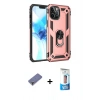 MARSİLYAN™- iPhone 12 Pro Max Kılıf Ahenk Klasik Koleksiyonu - Siyah 5D Eko Cam Ekran Koruyucu + Metal Kamera Lens Koruma Cam - GD