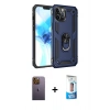 MARSİLYAN™- iPhone 12 Pro Max Kılıf Ahenk Klasik Koleksiyonu - Siyah 5D Eko Cam Ekran Koruyucu + Neon Fosforlu Kamera Lens - SI