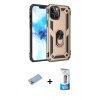 MARSİLYAN™- iPhone 12 Pro Max Kılıf Ahenk Klasik Koleksiyonu - Siyah 5D Eko Cam Ekran Koruyucu + Shine Kamera Lens Koruma Cam - MI