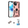 MARSİLYAN™- iPhone 12 Pro Max Kılıf Ahenk Klasik Koleksiyonu - Siyah 5D Eko Cam Ekran Koruyucu + Shine Kamera Lens Koruma Cam - SABE