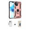 MARSİLYAN™- iPhone 12 Pro Max Kılıf Ahenk Klasik Koleksiyonu - Siyah 6D Mat Seramik Hayalet Nano Ekran Koruyucu + Shine Kamera Lens - LT