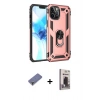 MARSİLYAN™- iPhone 12 Pro Max Kılıf Ahenk Klasik Koleksiyonu - Siyah Bilvis Hayalet Cam Ekran Koruyucu + Metal Kamera Lens Koruma Cam - GD