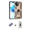 MARSİLYAN™- iPhone 12 Pro Max Kılıf Ahenk Klasik Koleksiyonu - Siyah Bilvis Hayalet Cam Ekran Koruyucu + Metal Kamera Lens Koruma Cam - GD