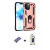 MARSİLYAN™- iPhone 12 Pro Max Kılıf Ahenk Klasik Koleksiyonu - Siyah Bilvis Hayalet Cam Ekran Koruyucu + Metal Kamera Lens Koruma Cam - GD