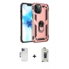 MARSİLYAN™- iPhone 12 Pro Max Kılıf Ahenk Klasik Koleksiyonu - Siyah Bilvis Hayalet Cam Ekran Koruyucu + Shine Kamera Lens - LT