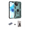 MARSİLYAN™- iPhone 12 Pro Max Kılıf Ahenk Klasik Koleksiyonu - Siyah Bilvis Hayalet Cam Ekran Koruyucu + Renkli Kamera Lens Koruma Cam - MI
