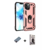 MARSİLYAN™- iPhone 12 Pro Max Kılıf Ahenk Klasik Koleksiyonu - Siyah Bilvis Hayalet Cam Ekran Koruyucu + Metal Kamera Lens Koruma Cam - KI