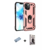 MARSİLYAN™- iPhone 12 Pro Max Kılıf Ahenk Klasik Koleksiyonu - Siyah Bilvis Hayalet Cam Ekran Koruyucu + Shine Kamera Lens Koruma Cam - MI
