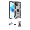 MARSİLYAN™- iPhone 12 Pro Max Kılıf Ahenk Klasik Koleksiyonu - Siyah Bilvis Hayalet Cam Ekran Koruyucu + Shine Kamera Lens Koruma Cam - MI