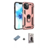 MARSİLYAN™- iPhone 12 Pro Max Kılıf Ahenk Klasik Koleksiyonu - Siyah Bilvis Hayalet Cam Ekran Koruyucu + Shine Kamera Lens Koruma Cam - GI