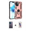 MARSİLYAN™- iPhone 12 Pro Max Kılıf Ahenk Klasik Koleksiyonu - Siyah Joko 5D Cam + Neon Fosforlu Kamera Lens - MI