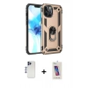 MARSİLYAN™- iPhone 12 Pro Max Kılıf Ahenk Klasik Koleksiyonu - Siyah Joko 5D Cam + Shine Kamera Lens - LT