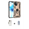 MARSİLYAN™- iPhone 12 Pro Max Kılıf Ahenk Klasik Koleksiyonu - Siyah Joko Magic 5D Cam + Shine Kamera Lens - GD