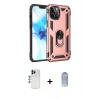 MARSİLYAN™- iPhone 12 Pro Max Kılıf Ahenk Klasik Koleksiyonu - Siyah Joko Magic 5D Cam + Lacivert Shine Kamera Lens