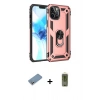 MARSİLYAN™- iPhone 12 Pro Max Kılıf Ahenk Klasik Koleksiyonu - Siyah Joko Magic 5D Hayalet Cam + Shine Kamera Lens Koruma Cam - GS