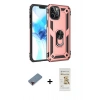 MARSİLYAN™- iPhone 12 Pro Max Kılıf Ahenk Klasik Koleksiyonu - Siyah Mat Seramik Nano Ekran Koruyucu + Metal Kamera Lens Koruma Cam - KI