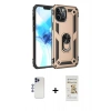 MARSİLYAN™- iPhone 12 Pro Max Kılıf Ahenk Klasik Koleksiyonu - Siyah Mat Seramik Nano Ekran Koruyucu + Shine Kamera Lens - LT