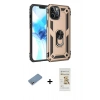 MARSİLYAN™- iPhone 12 Pro Max Kılıf Ahenk Klasik Koleksiyonu - Siyah Mat Seramik Nano Ekran Koruyucu + Shine Kamera Lens Koruma Cam - GS