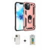 MARSİLYAN™- iPhone 12 Pro Max Kılıf Ahenk Klasik Koleksiyonu - Siyah Polymer Nano Ekran Koruyucu + Shine Kamera Lens - GD
