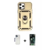 MARSİLYAN™- iPhone 12 Pro Max Kılıf Ahenk Klasik - Şeffaf 360 Full Body Arka Koruyucu + Shine Kamera Lens - LT