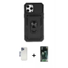 MARSİLYAN™- iPhone 12 Pro Max Kılıf Ahenk Klasik - Şeffaf 360 Full Body Arka Koruyucu + Shine Kamera Lens - LT