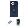MARSİLYAN™- iPhone 12 Pro Max Kılıf Ahenk Klasik - Şeffaf 360 Full Body Arka Koruyucu + Shine Kamera Lens Koruma Cam - GI