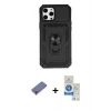 MARSİLYAN™- iPhone 12 Pro Max Kılıf Ahenk Klasik - Şeffaf Royal Nano Ekran Koruyucu + Metal Kamera Lens Koruma Cam - GD