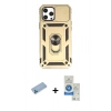 MARSİLYAN™- iPhone 12 Pro Max Kılıf Ahenk Klasik - Şeffaf Royal Nano Ekran Koruyucu + Shine Kamera Lens Koruma Cam - MI