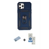 MARSİLYAN™- iPhone 12 Pro Max Kılıf Ahenk Klasik - Şeffaf Royal Nano Ekran Koruyucu + Shine Kamera Lens Koruma Cam - MI