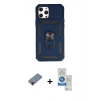 MARSİLYAN™- iPhone 12 Pro Max Kılıf Ahenk Klasik - Şeffaf Royal Nano Ekran Koruyucu + Metal Kamera Lens Koruma Cam - KI