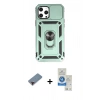 MARSİLYAN™- iPhone 12 Pro Max Kılıf Ahenk Klasik - Şeffaf Royal Nano Ekran Koruyucu + Metal Kamera Lens Koruma Cam - KI