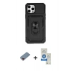 MARSİLYAN™- iPhone 12 Pro Max Kılıf Ahenk Klasik - Şeffaf Royal Nano Ekran Koruyucu + Metal Kamera Lens Koruma Cam - KI