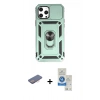 MARSİLYAN™- iPhone 12 Pro Max Kılıf Ahenk Klasik - Şeffaf Royal Nano Ekran Koruyucu + Renkli Kamera Lens Koruma Cam - PE
