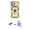 MARSİLYAN™- iPhone 12 Pro Max Kılıf Ahenk Klasik - Şeffaf Royal Nano Ekran Koruyucu + Renkli Kamera Lens Koruma Cam - SI