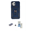 MARSİLYAN™- iPhone 12 Pro Max Kılıf Ahenk Klasik - Şeffaf Royal Nano Ekran Koruyucu + Renkli Kamera Lens Koruma Cam - PE