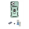 MARSİLYAN™- iPhone 12 Pro Max Kılıf Ahenk Klasik - Şeffaf Royal Nano Ekran Koruyucu + Renkli Kamera Lens Koruma Cam - SI