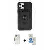 MARSİLYAN™- iPhone 12 Pro Max Kılıf Ahenk Klasik - Şeffaf Royal Nano Ekran Koruyucu + Shine Kamera Lens - GD