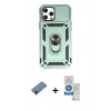 MARSİLYAN™- iPhone 12 Pro Max Kılıf Ahenk Klasik - Şeffaf Royal Nano Ekran Koruyucu + Shine Kamera Lens Koruma Cam - SH