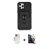 MARSİLYAN™- iPhone 12 Pro Max Kılıf Ahenk Klasik - Şeffaf Temperli Cam Ekran Koruyucu + Shine Kamera Lens - LT