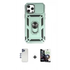 MARSİLYAN™- iPhone 12 Pro Max Kılıf Ahenk Klasik - Şeffaf Temperli Cam Ekran Koruyucu + Shine Kamera Lens - LT
