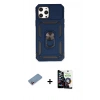 MARSİLYAN™- iPhone 12 Pro Max Kılıf Ahenk Klasik - Şeffaf Temperli Cam Ekran Koruyucu + Shine Kamera Lens Koruma Cam - PE