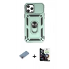 MARSİLYAN™- iPhone 12 Pro Max Kılıf Ahenk Klasik - Şeffaf Temperli Cam Ekran Koruyucu + Shine Kamera Lens Koruma Cam - PE
