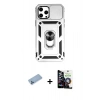 MARSİLYAN™- iPhone 12 Pro Max Kılıf Ahenk Klasik - Şeffaf Temperli Cam Ekran Koruyucu + Shine Kamera Lens Koruma Cam - MI