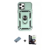 MARSİLYAN™- iPhone 12 Pro Max Kılıf Ahenk Klasik - Şeffaf Temperli Cam Ekran Koruyucu + Shine Kamera Lens Koruma Cam - GI